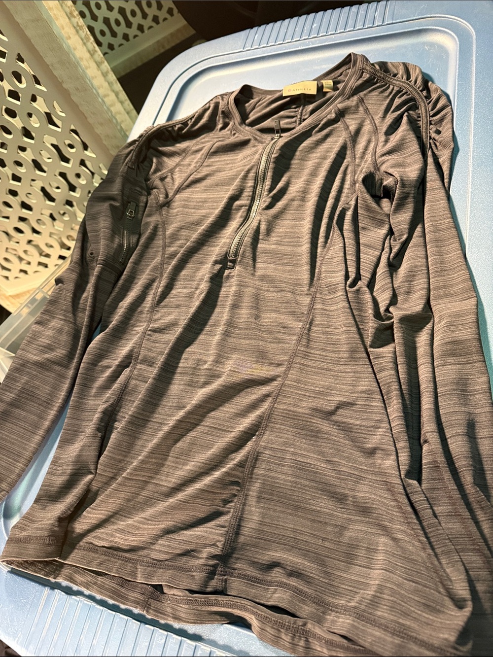 Athleta Men's Long-Sleeve Quarter-Zip Performance Top - Charcoal Brown